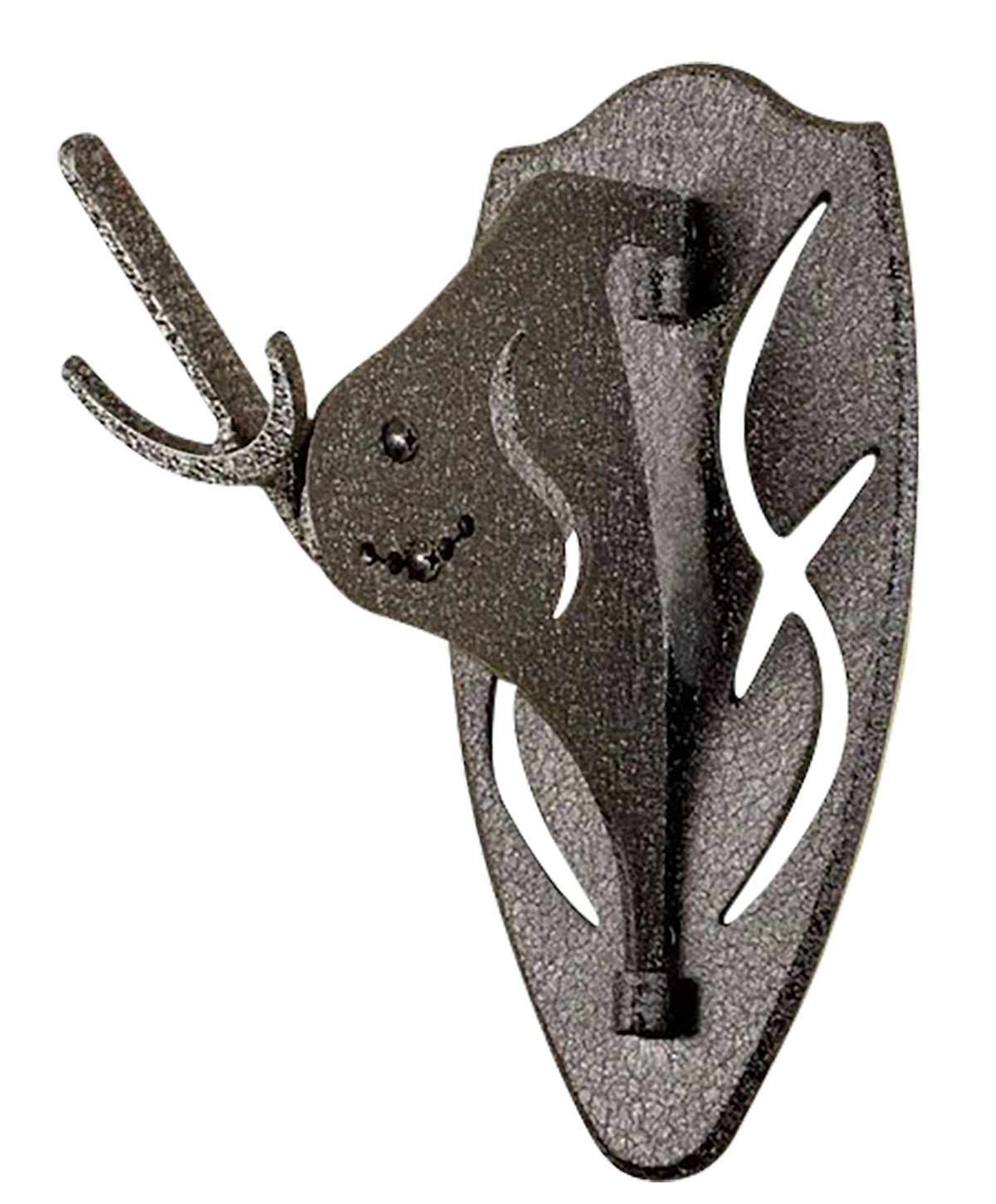 Skull Hooker Big Hooker Short Arm Black Steel Wall Mount
