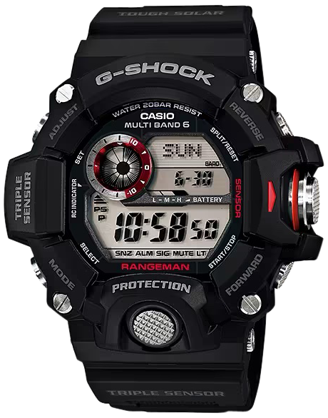 G-Shock Rangeman GW-9400-1 Solar Atomic Triple Sensor Digital Watch - Black
