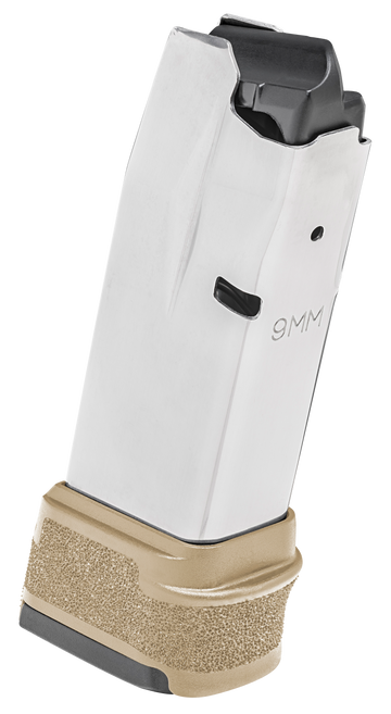 Springfield Armory Hellcat 9mm Luger 15rd Extended Floorplate FDE Stainless Steel Magazine