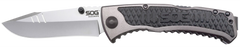 S.O.G Sideswipe 3.40" Folding Clip Point Plain 7Cr15MoV SS Gray Aluminum/G10 Handle