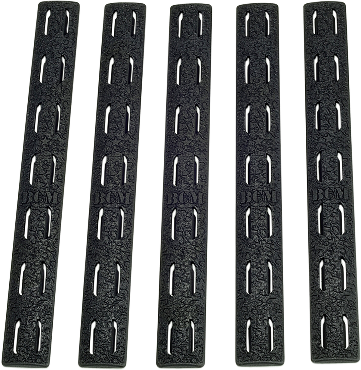 BCM KMR-RP-BLK-5 KeyMod Rail Panel Kit 5.55" Black Polymer 5 Pack