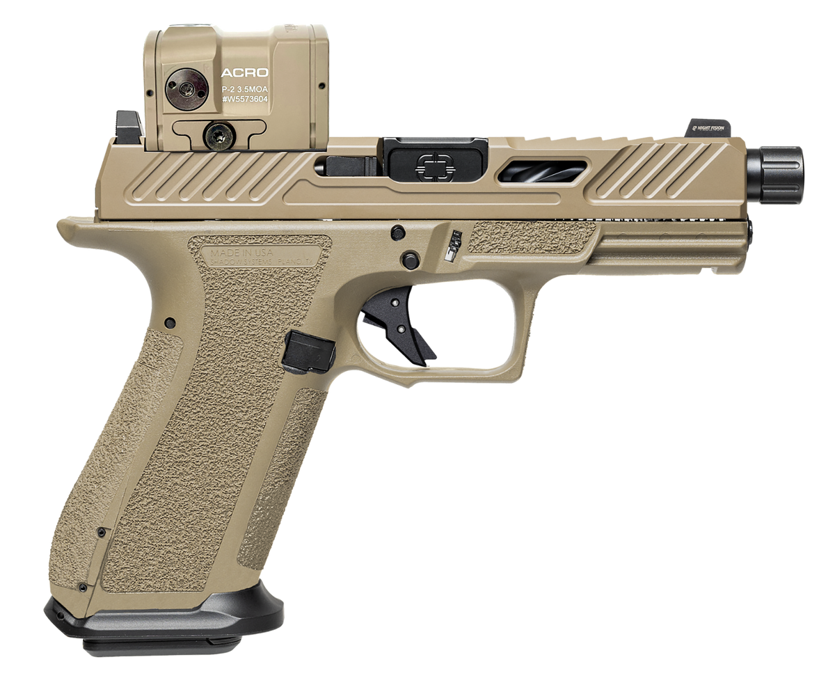 Shadow Systems XR920 Elite 9mm Luger 4.5" Threaded 17+1 Semi-Auto Pistol w/ Aimpoint ACRO - FDE
