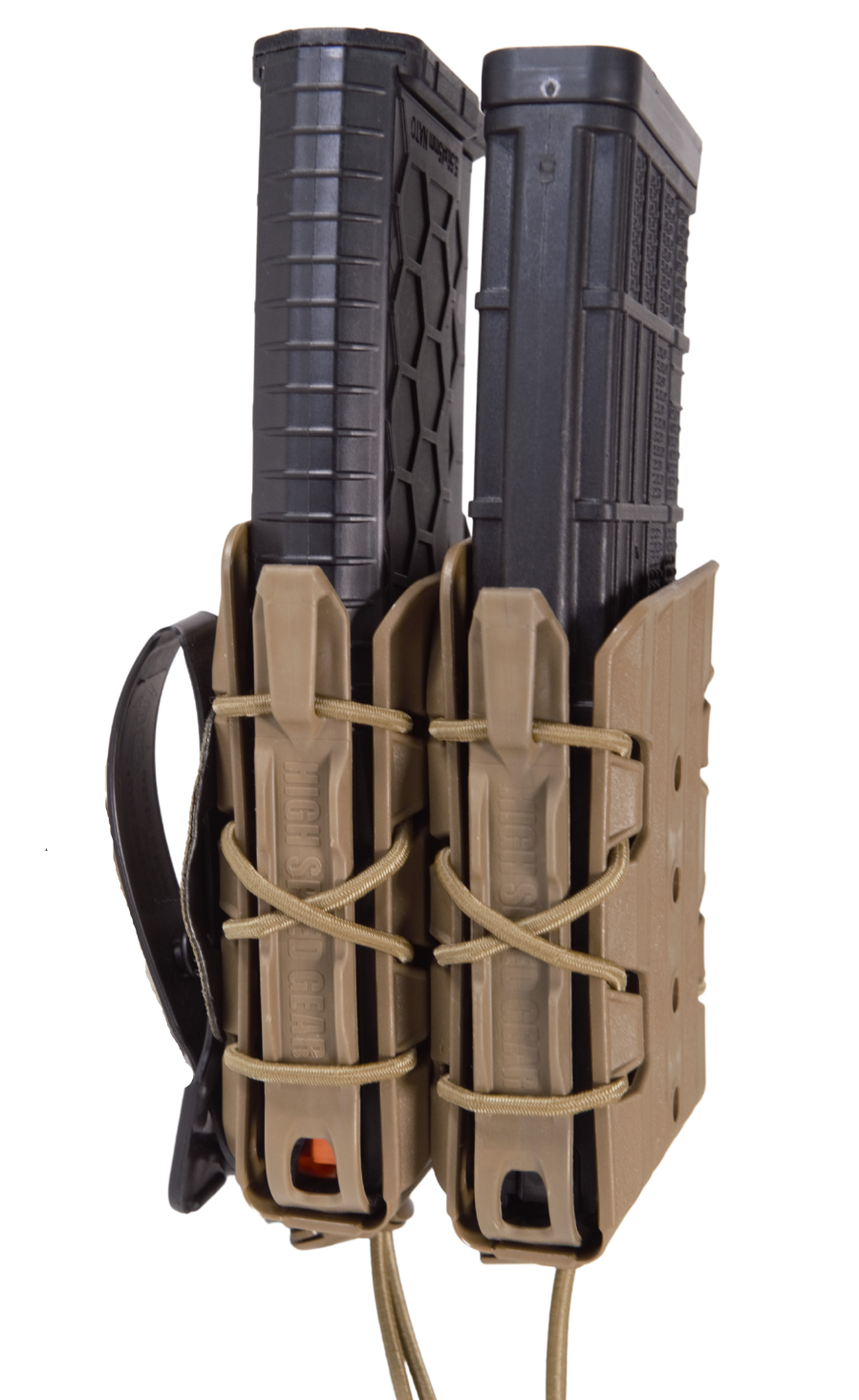 High Speed Gear X2R TACO V2 Double Rifle Mag Pouch Coyote Brown Polymer Belt Clip/MOLLE