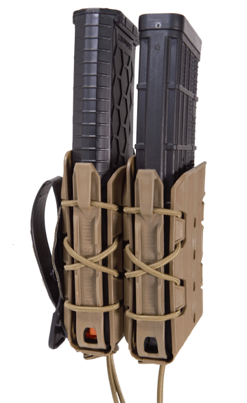High Speed Gear X2R TACO V2 Double Rifle Mag Pouch Coyote Brown Polymer Belt Clip/MOLLE