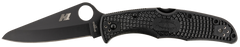 Spyderco Pacific Salt 2 3.78" Folding Drop Point Plain Edge H-2 Steel Blade Black FRN Handle