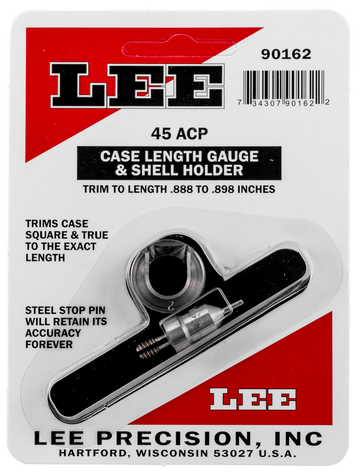 Lee 90162 Case Length Gauge 45 ACP Steel w/ Shell Holder