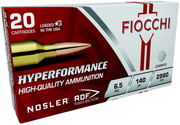 Fiocchi Hyperformance Match 6.5 PRC 140gr Nosler Reduced Drag Factor 20 Rd - Box or Case