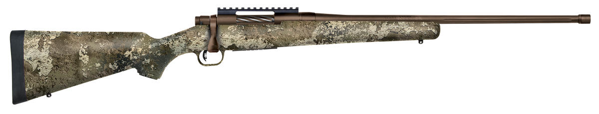Mossberg Patriot Predator 243 Win 22" 5+1 Bolt-Action Rifle - Brown Cerakote, TrueTimber Strata