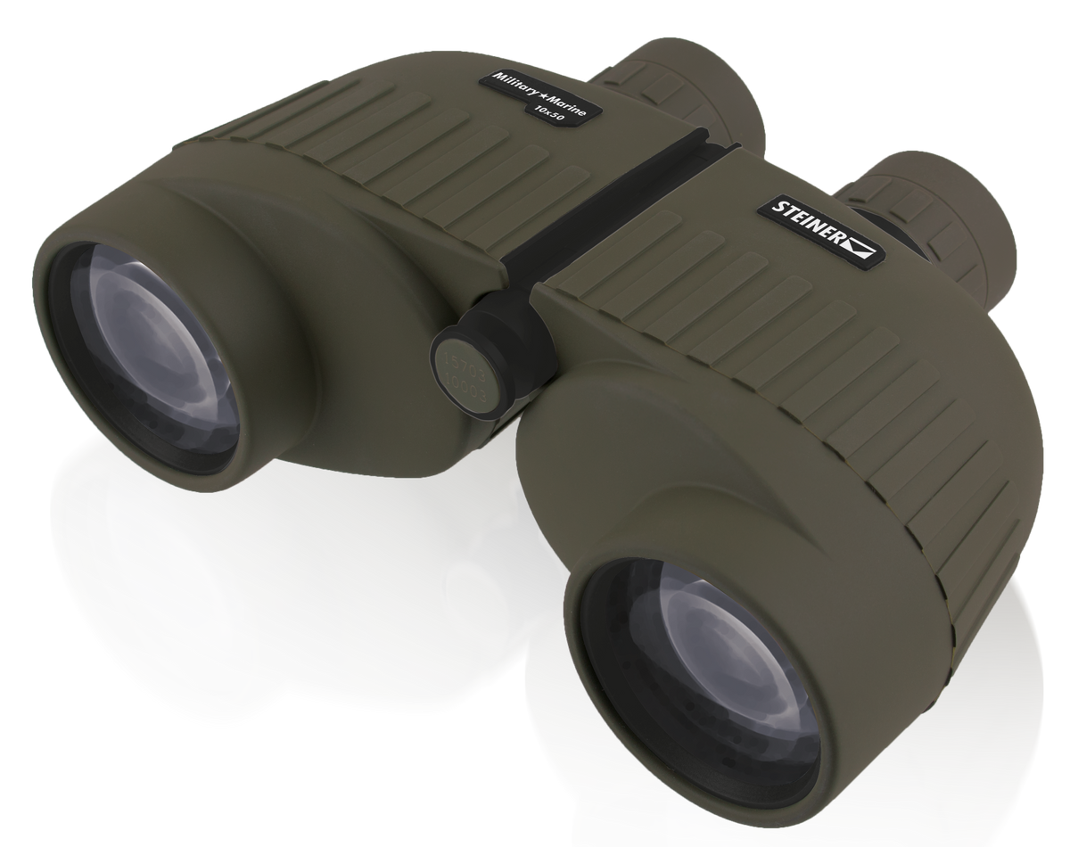 Steiner 2035 Military-Marine 10x50mm Porro Prism Binoculars - OD Green Makrolon Rubber Armor