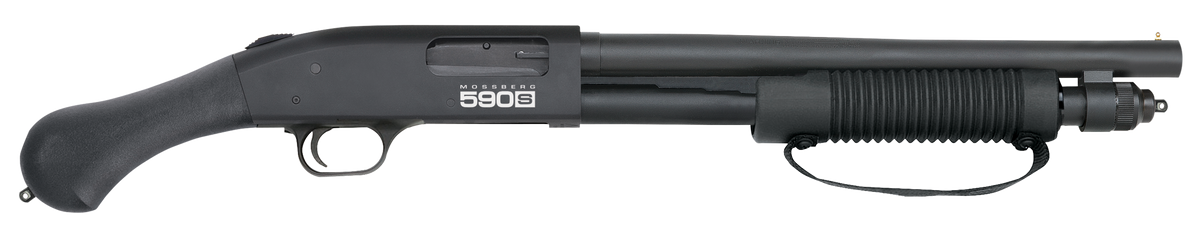 Mossberg 590S Shockwave 12 Gauge 3 in 8+1 14.38 in Pump-Action Shotgun - Black Raptor Birdshead Grip