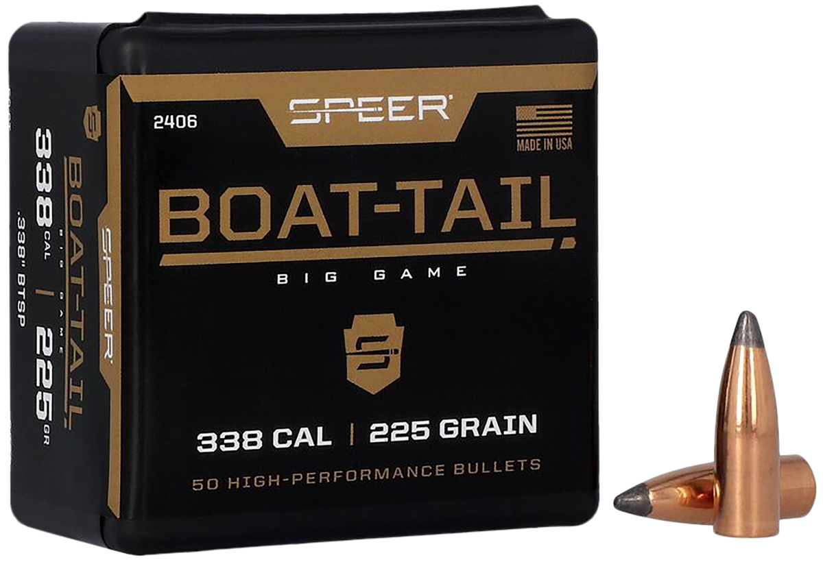 Speer Ammo 2406 Boat-Tail .338 225gr Spitzer Boat-Tail Soft Point - 50/Box