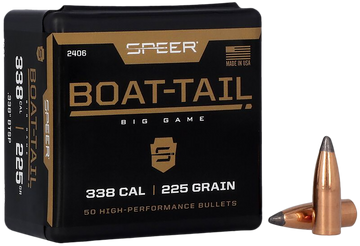 Speer Ammo 2406 Boat-Tail .338 225gr Spitzer Boat-Tail Soft Point - 50/Box