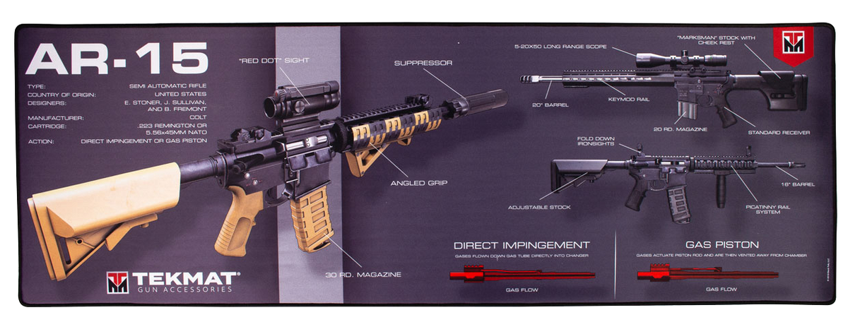 TekMat Ultra 44 AR-15 Cleaning Mat 15" x 44" Rubber - Weapons Platform