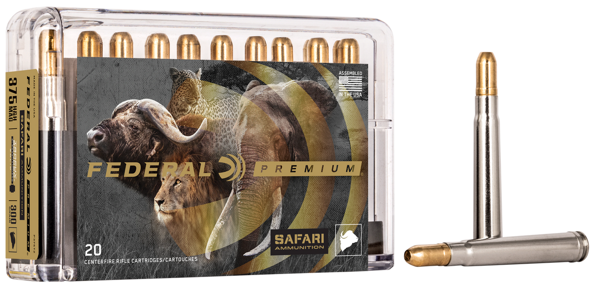 Federal P375T2 Premium Safari Cape-Shok 375H&HMag 300gr Trophy Bonded Sledgehammer Solid 20 Per Box/10 Case
