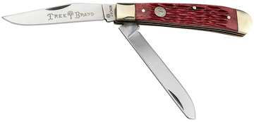 Boker Trapper 2.0 D2 Steel Clip Point/Spey Plain Red Jigged Bone 4.25" Folding Knife