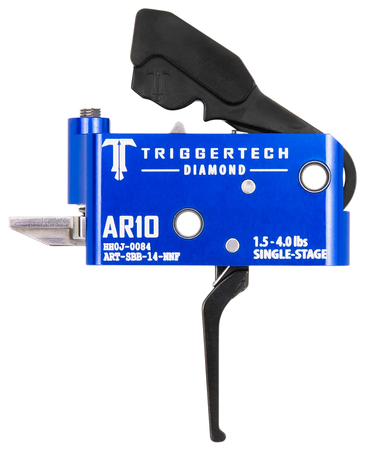 TriggerTech Diamond AR-10 1.5-4 lb Straight Flat Single-Stage Trigger - Black