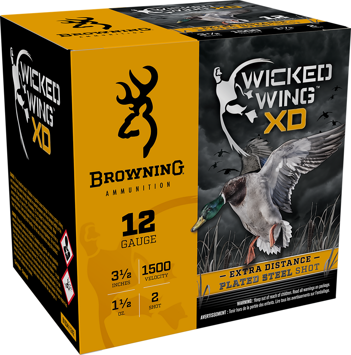 Browning Wicked Wing XD 12 Gauge 3.5" 1 1/2 oz #2 Shot 25 Rd - Box or Case