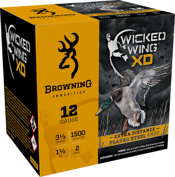 Browning Wicked Wing XD 12 Gauge 3.5" 1 1/2 oz #2 Shot 25 Rd - Box or Case