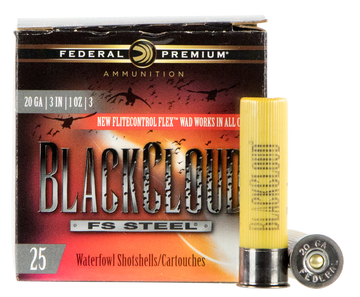 Federal Black Cloud FS 20 Gauge 3" 1oz #3 Shot 25 Rd - Box or Case