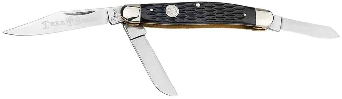 Boker Stockman Traditional Large Clip Point/Sheepsfoot/Spey Plain D2 Steel 4" Closed Black Jigged Bone Slipjoint Folding Knife