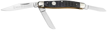 Boker Stockman Traditional Large Clip Point/Sheepsfoot/Spey Plain D2 Steel 4" Closed Black Jigged Bone Slipjoint Folding Knife