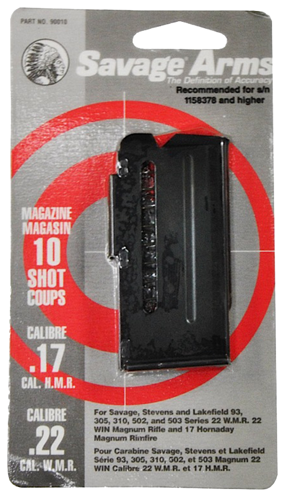 Savage 93 Series 17 HMR/22 WMR 10rd Steel Magazine - Black