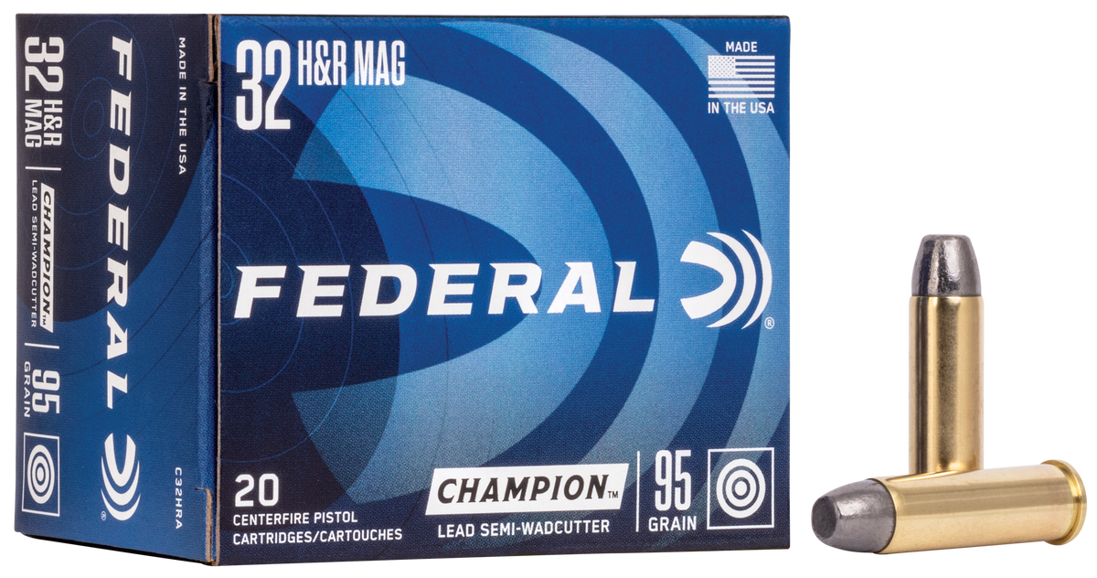 Federal Champion Training 32 H&R Mag 95gr Lead Semi Wadcutter 20 Rd - Box or Case
