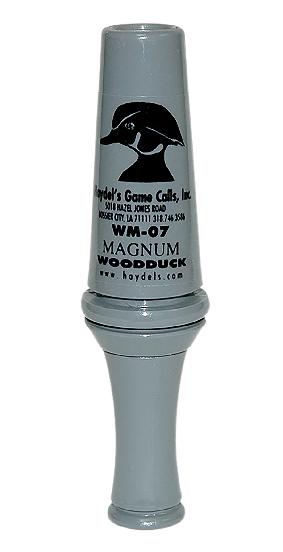 Haydels WM07 Magnum Open Wood Duck Call Single Reed Gray Acrylic