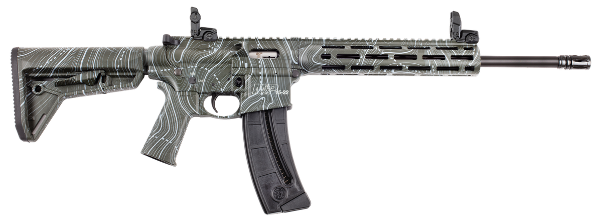 Smith & Wesson M&P15-22 Sport 22 LR 16.5" 25+1 Semi-Auto Rifle - OD Green Topographic