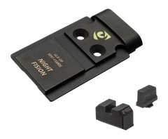 Night Fision GLK-OPBS-509T-MOS Optic Adapter Plate with Backup Sight Combo Black Nitride 17-4 Stainless Steel - Fits Full Size Glock MOS