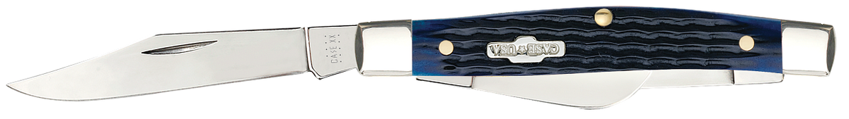 Case 02806 Stockman Medium 2.42"/1.58"/1.57" 3-Blade Folding Pocket Knife - Blue Bone