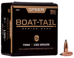 Speer Ammo 1624 Boat-Tail 7mm 130gr Spitzer Soft Point Boat-Tail - 100/Box