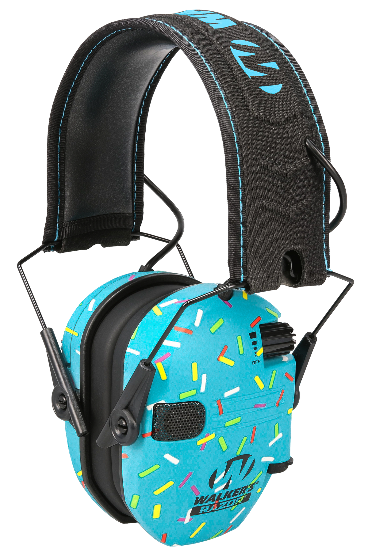 Walkers Game Ear Passive Folding Youth Muff 23 dB Over the Head Blue Sprinkles