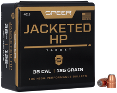 Speer Ammo 4013 Handgun .38 Special 125gr Jacketed Hollow Point Reloading Bullets - 100/Box
