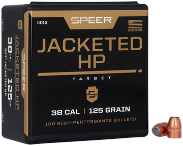 Speer Ammo 4013 Handgun .38 Special 125gr Jacketed Hollow Point Reloading Bullets - 100/Box