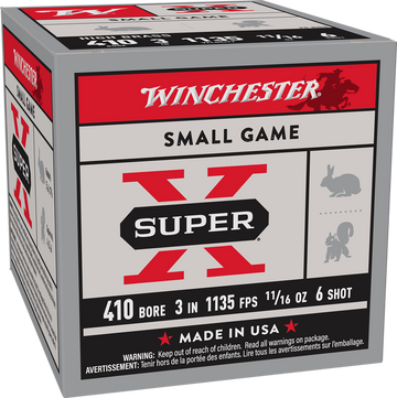 Winchester Ammo Super X High Brass 410 Gauge 3" 11/16 oz #6 Shot 25 Rd - Box or Case