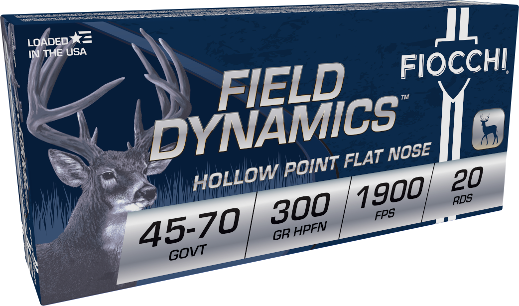 Fiocchi Field Dynamics 45-70 Government 300gr Hollow Point Flat Nose 20 Bx/10 Cs - Box or Case