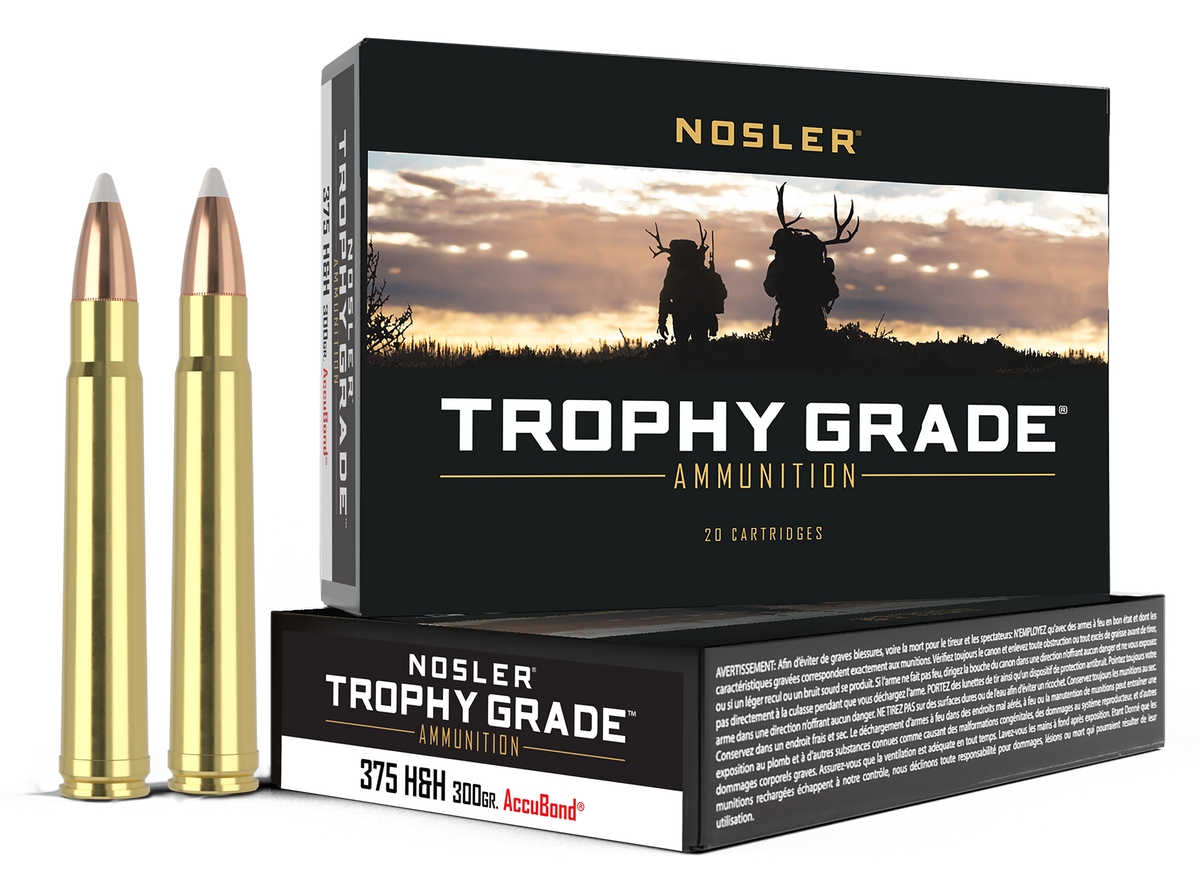 Nosler Trophy Grade 375 H&H Mag 300gr AccuBond - Box or Case