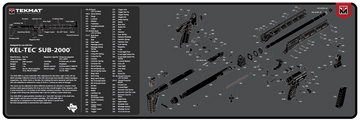 TekMat Kel-Tec SUB2000 Cleaning Mat 12"x36" Rubber - Black/White
