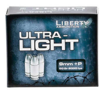 Liberty Ammunition Ultra-Light 9mm Luger +P 50gr Lead Free Fragmenting Hollow Point - Box or Case