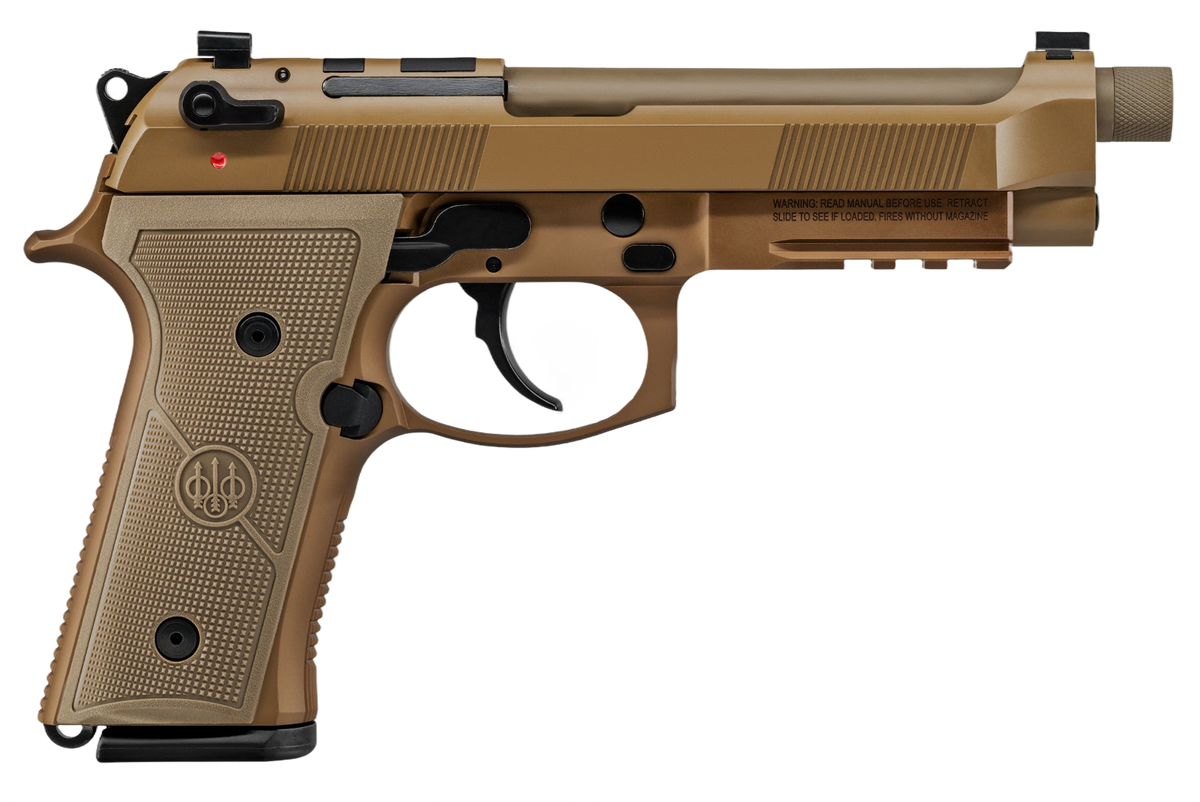 Beretta M9A4 9mm Luger 5.10" Threaded Barrel 10+1 DA/SA Semi-Auto Pistol - FDE Cerakote