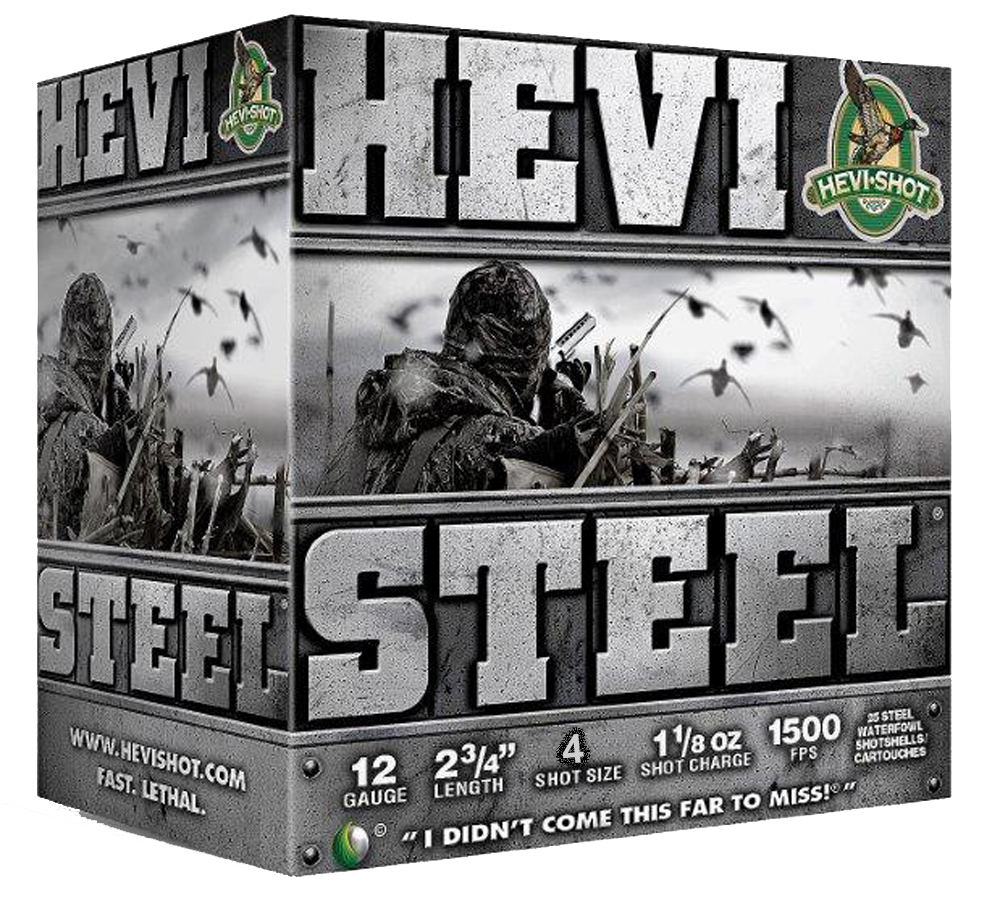 Hevishot HEVI-Steel 12 Gauge 2.75" 1-1/8 oz #4 Shot 1500 fps - Box or Case