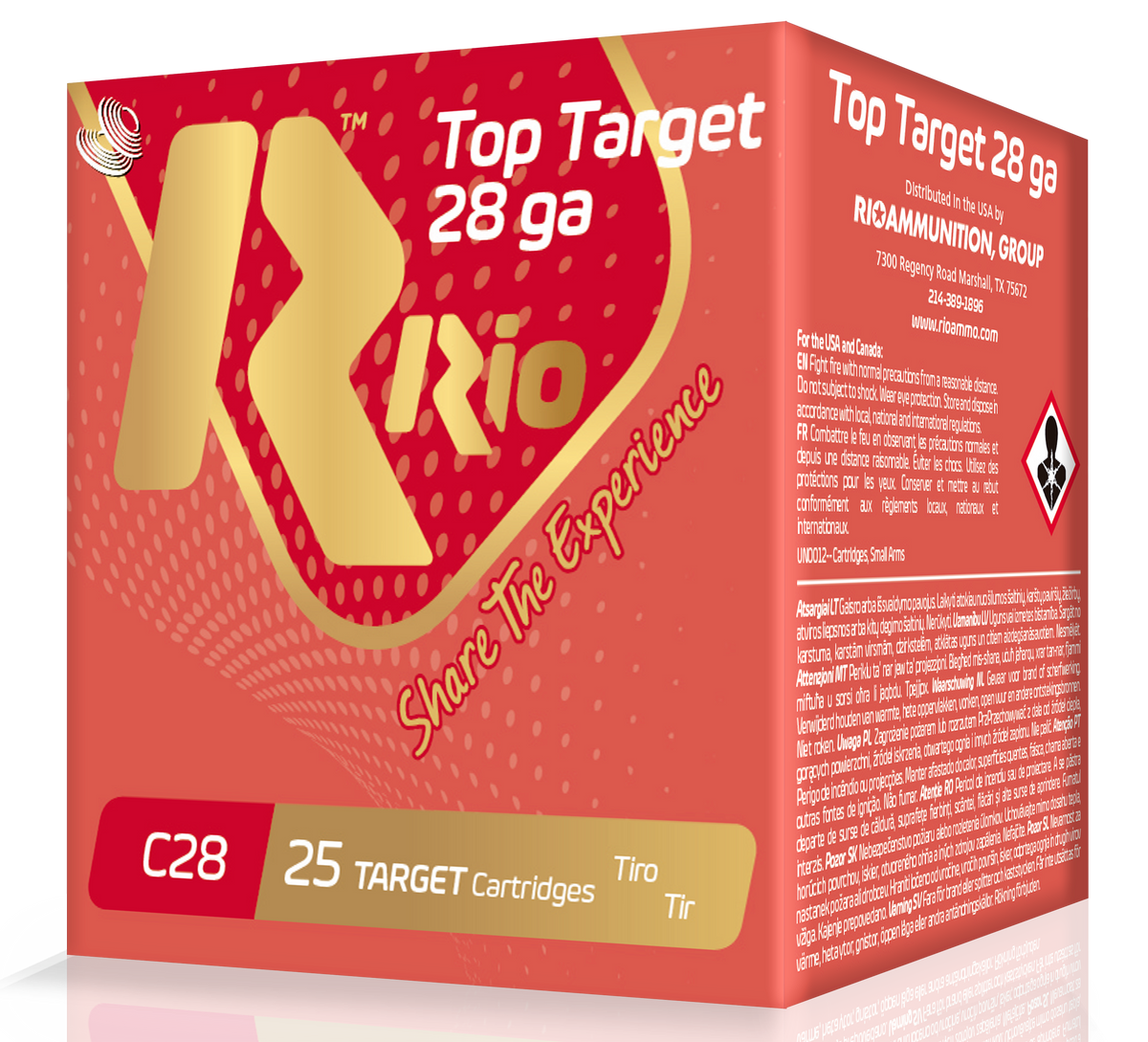 Rio Ammunition Top Target 28 Gauge 2.75" 3/4 oz 7.5 Shot - Box or Case