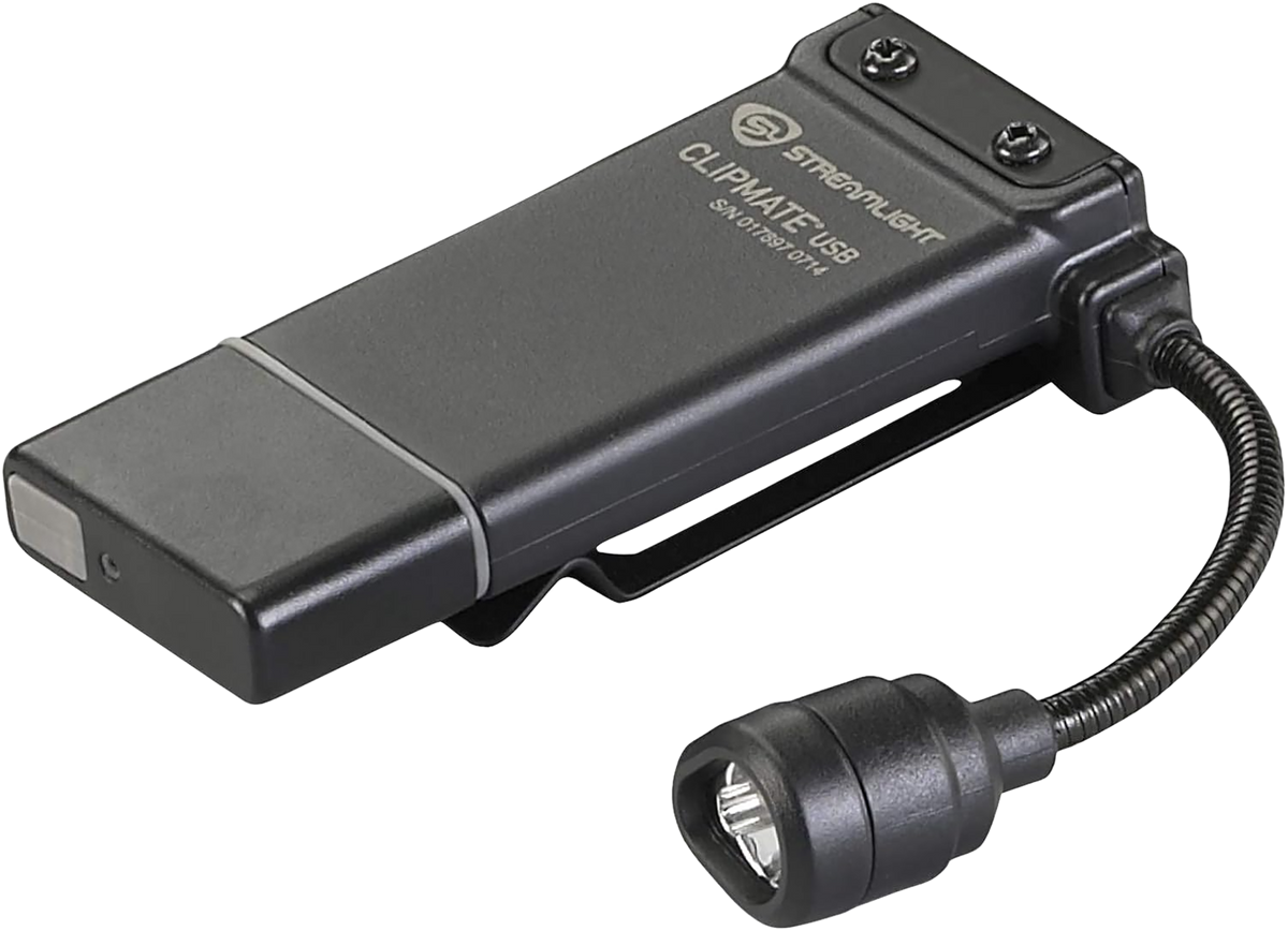 Streamlight ClipMate USB Clip-On Light 70/10/0.5/0.2 Lumens White/Red LED - Black