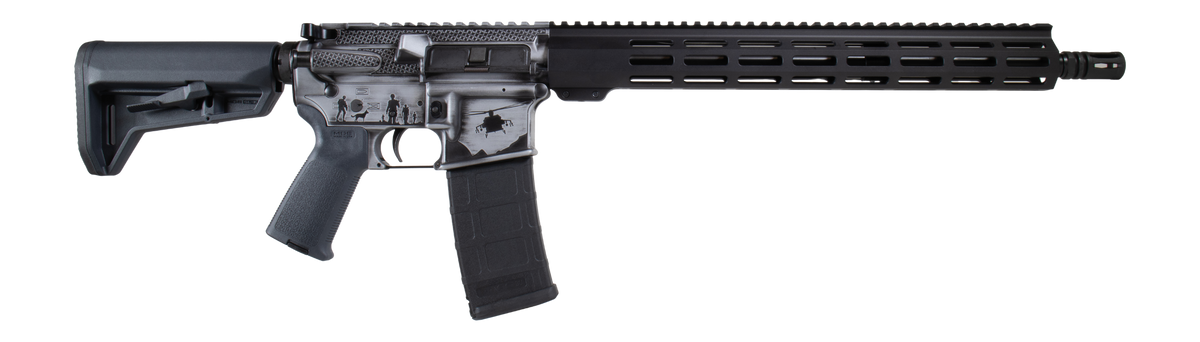 Shark Coast Tactical Military 5.56 NATO 16" 30+1 Semi-Auto AR-15 Rifle - Gray Cerakote