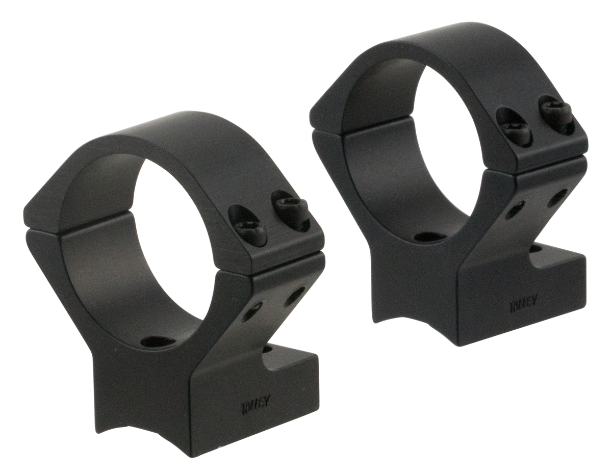 Talley 740725 Scope Mount/Ring Combo 30mm Tube Savage Round Receiver AccuTrigger 110 Series/A17/A22 Medium Rings - Black Anodized