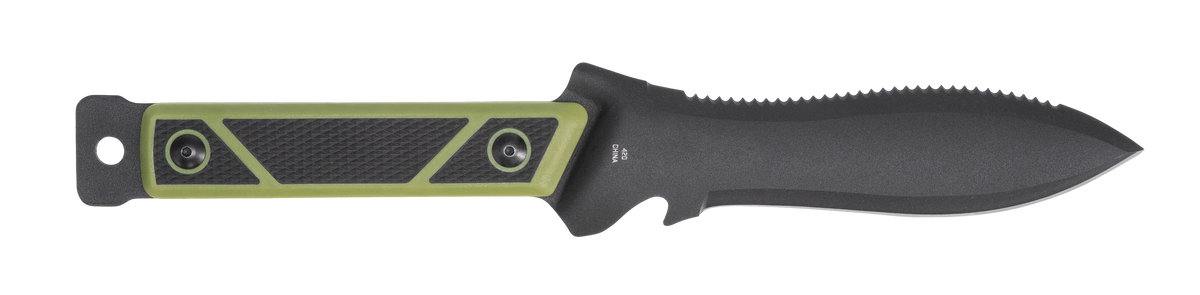 S.O.G Riptide HQ Edition 6.5" Fixed Blade Powder Coated Black/Green Polypropylene