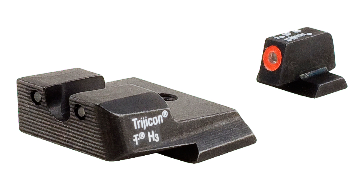 Trijicon HD Night Sights Green Tritium Orange Outline Front - Smith & Wesson M&P/M&P M2.0