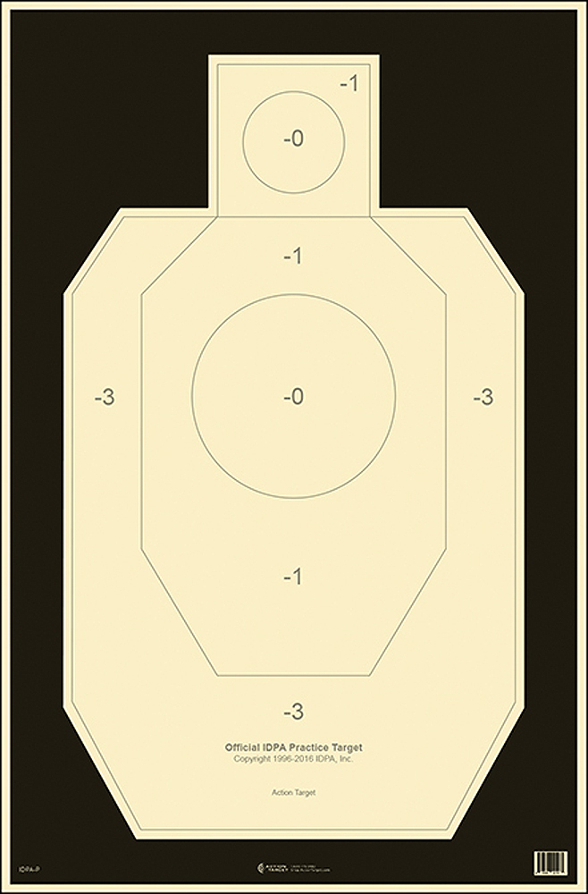 Action Target IDPA-P-100 Official IDPA Silhouette Tagboard 23" x 35" 100/Bx