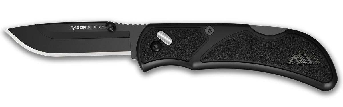 Outdoor Edge RazorEDC Lite 2.50" Folding Drop Point Plain 420J2 SS Black Handle